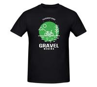 HGmkUNEa Gravel Design Biking Moto Shirt T-Shirt Black L