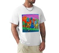 HGmkUNEa Keeper of The Cats Gertrude of Nivelles T-Shirt Funnys White L