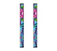 Hgnbcsa 2 fundas para manija de cinta mágica con diseño de plantas tropicales de flores rosadas para electrodomésticos, refrigerador, microondas, horno, lavavajillas