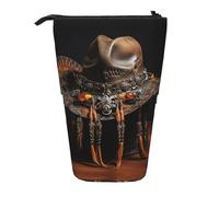 hgnbcsa American West Rodeo - Estuche con cremallera y diseño telescópico, compacto a expandible, para artículos de papelería y cosméticos