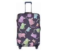 hgnbcsa Animals-Cute Mouse - Funda de equipaje con estampado de ratón, piel antiarañazos, funda de patrón de doble cara, para transporte en aeropuerto, White, XL, Maleta