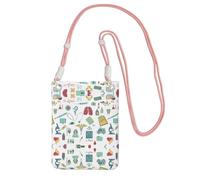 Hgnbcsa Bolsos cruzados pequeños con estampado de biología y química para mujer, mini monederos cruzados para teléfono celular, cartera de viaje, Pink, Talla única