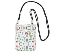 Hgnbcsa Bolsos cruzados pequeños con estampado de biología y química para mujer, mini monederos cruzados para teléfono celular, cartera de viaje, Black, Talla única