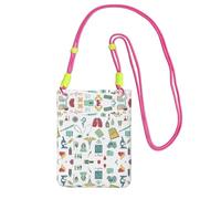 Hgnbcsa Bolsos cruzados pequeños con estampado de biología y química para mujer, mini monederos cruzados para teléfono celular, cartera de viaje, fucusia, Talla única