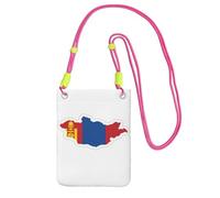Hgnbcsa Bolsos cruzados pequeños con estampado de mapa de bandera de Mongolia para mujer, mini monederos cruzados para teléfono celular, cartera de viaje, fucusia, Talla única