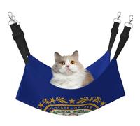 hgnbcsa Cama para siesta de gato con bandera del estado de New Hampshire y hamaca para ventana, suave y lavable, para gatos de interior, correas ajustables