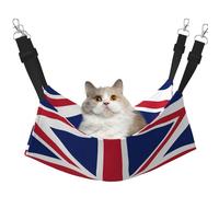hgnbcsa Cama para siesta de gato con bandera del Reino Unido y hamaca para ventana, suave y lavable, para gatos de interior, correas ajustables