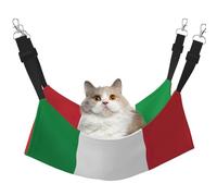 hgnbcsa Cama para siesta de gato con bandera italiana y hamaca para ventana, suave y lavable, para gatos de interior, correas ajustables