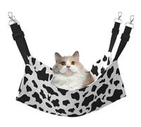 hgnbcsa Cama para siesta de gato con diseño de leopardo blanco y negro, hamaca para ventana, suave y lavable, para gatos de interior, correas ajustables