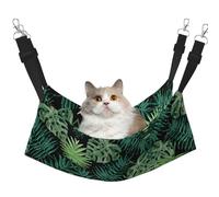 hgnbcsa Cama para siesta de gato transparente con patrón de hoja de palma y hamaca para ventana, suave y lavable, para gatos de interior, correas ajustables