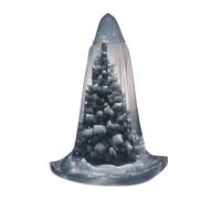 hgnbcsa Capa con capucha con estampado de árbol de Navidad para adolescentes de longitud completa, capa larga con capucha, disfraz unisex