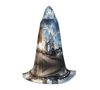 hgnbcsa Capa con capucha con estampado histórico del puente de Londres para adolescentes de longitud completa, capa larga de Halloween con capucha, disfraz unisex