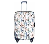 hgnbcsa Envoltura de equipaje con estampado de cactus de alpaca y llama, piel antiarañazos para maletero, funda de patrón de doble cara, para transporte en aeropuerto, White, XL, Maleta