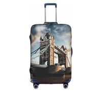 hgnbcsa Envoltura de equipaje con estampado histórico del puente de Londres, piel antiarañazos, funda de patrón de doble cara, para transporte en aeropuerto, White, S, Maleta