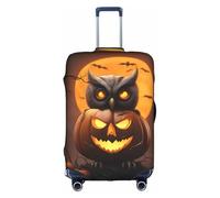 hgnbcsa Envoltura de equipaje impresa con diseño de búho, calabaza, feliz Halloween, 1 funda de doble cara, para transporte en aeropuerto, White, L, Maleta
