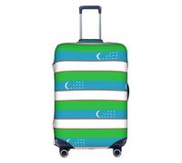 hgnbcsa Envoltura de equipaje impresa con la bandera de la República de Uzbekistán, piel de maletero antiarañazos, funda de patrón de doble cara, para transporte en aeropuerto, White, XL, Maleta