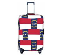 hgnbcsa Envoltura de equipaje impresa con la bandera del estado de Carolina del Norte, piel de maletero antiarañazos, funda de patrón de doble cara, para transporte en aeropuerto, White, XL, Maleta