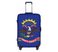 hgnbcsa Envoltura de equipaje impresa con la bandera del estado de Dakota del Norte, piel de maletero antiarañazos, funda de patrón de doble cara, para transporte en aeropuerto, White, M, Maleta