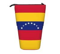 hgnbcsa Estuche con cremallera con estampado de bandera de Venezuela, bolsa de diseño telescópico, compacto a expandible, para artículos de papelería y cosméticos
