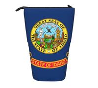 hgnbcsa Estuche con cremallera y estampado de bandera del estado de Idaho, bolsa de diseño telescópico, compacto a expandible, para artículos de papelería y cosméticos