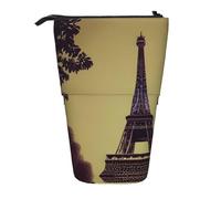 hgnbcsa Estuche para lápices con cremallera y diseño de la Torre Eiffel de París, bolsa de diseño telescópico, compacto a expandible, para artículos de papelería y cosméticos