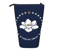 hgnbcsa Estuche para lápices con cremallera y estampado de bandera del estado de Mississippi, bolsa de diseño telescópico, compacto a expandible, para artículos de papelería y cosméticos