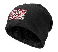 Hgnbcsa Gorro de invierno con estampado de labios y tacones altos, gorro de calavera con forro polar cálido para hombre y mujer, resistente al viento, gorro unisex, Negro, L/talla única