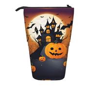 hgnbcsa Happy-Halloween-Vector 1 - Estuche con cremallera impresa, bolsa de diseño telescópico, compacto a expandible, para artículos de papelería y cosméticos