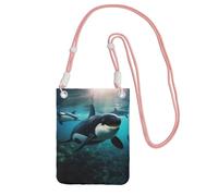 Hgnbcsa Killer Whales Swim Along - Bolsos cruzados pequeños para mujer, mini monederos cruzados para teléfono celular, cartera de viaje, Pink, Talla única