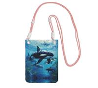 Hgnbcsa Killer Whales Swim Along - Bolsos cruzados pequeños para mujer, mini monederos cruzados para teléfono celular, cartera de viaje, Pink, Talla única
