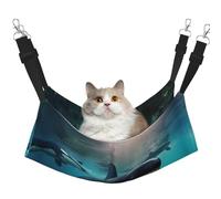 hgnbcsa Killer Whales Swim Along Cat Nap Bed & Window Perch Hamaca, suave y lavable para mascotas para gatos de interior, correas ajustables