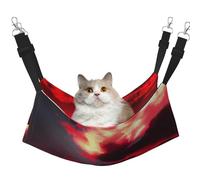 hgnbcsa Red Sky At Night - Cama para siesta de gato estrellado y hamaca para ventana, suave y lavable, para gatos de interior, correas ajustables