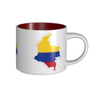 hgnbcsa Tazas impresas con diseño de mapa de la bandera de Colombia, tazas de cerámica de gran capacidad, con parte inferior antideslizante para el hogar, la cocina y la oficina