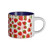 hgnbcsa Tazas impresas con estampado de fresas, tazas de cerámica de gran capacidad, con parte inferior antideslizante para el hogar, la cocina y la oficina
