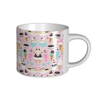 hgnbcsa Tazas impresas con estampado de helado dulce, tazas de cerámica de gran capacidad, con parte inferior antideslizante para el hogar, la cocina y la oficina
