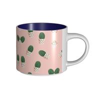 hgnbcsa Tazas impresas con estampado rosa de cactus, tazas de cerámica de gran capacidad, con parte inferior antideslizante para el hogar, la cocina y la oficina