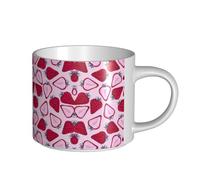 hgnbcsa Tazas impresas de envoltura completa con estampado de fresas, tazas de cerámica de gran capacidad, con parte inferior antideslizante para el hogar, la cocina y la oficina