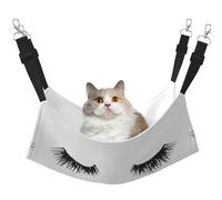 hgnbcsa Tumbona para siesta de gato blanco con pestañas y hamaca para ventana, suave y lavable, para gatos de interior, correas ajustables