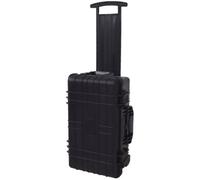 HGNFREF Robusto carrito de herramientas con maletín impermeable y a prueba de polvo e insertos de espuma para una protección óptima, Negro , 56 x 35 x 23 cm & 1, Compacto