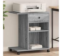 HGNFREF Soporte para impresora con ruedas Sonoma gris 60 x 40 x 68,5 cm con mucho espacio para impresoras, archivos y suministros de oficina, 2 ruedas bloqueables, multifuncional como mesa auxiliar o
