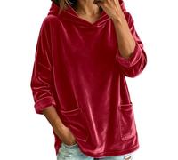 HGNTYZUN Disfraz de Halloween para mujer, manga larga, cuello redondo, sin capucha, estampado de Halloween, sudadera con estampado de calabazas y fantasmas, camiseta larga, O rojo1, S