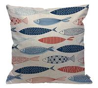 HGOD DESIGNS Funda de cojín con diseño de peces, diseño de peces, funda de almohada decorativa para el hogar para hombres/mujeres, sala de estar, dormitorio, sofá, silla, 45 x 45 cm