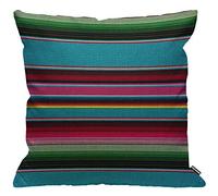 HGOD Designs - Funda de cojín con diseño de rayas mexicanas, color arcoíris étnico de rayas Cinco de Mayo, funda de almohada decorativa para el hogar, sala de estar, sofá, silla de 45 x 45 cm