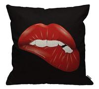 HGOD DESIGNS Funda de cojín con labios rojos con dientes blancos, funda de almohada decorativa para el hogar para hombres/mujeres, sala de estar, dormitorio, sofá, silla, funda de almohada de 45 x 45