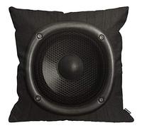 HGOD DESIGNS Funda de cojín para altavoz, diseño de sonido musical, moderna, color negro, para hombres, mujeres, sala de estar, dormitorio, sofá, silla, 45 x 45 cm