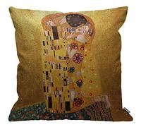 HGOD DESIGNS - Fundas de cojín (45 x 45 cm), diseño de Gustav Klimts Le Baiser, Fundas de Almohada, hogar, decoración para Hombres, Mujeres, niño, niña, Dormitorio, salón, sofá, Coche, Cojines y