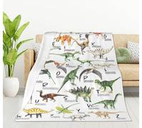 HGOD DESIGNS Manta de forro polar con diseño de dinosaurio, ultrasuave, acogedora, decorativa, para todas las estaciones, para el hogar, sofá, cama, silla, viaje, 130 x 150 cm