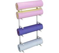 HGOuhK Estante de almacenamiento para esterilla de yoga, soporte de pared de 9 niveles, rodillo de espuma de metal, soporte de exhibición multiusos para gimnasio, sala de entrenamiento, soporte de