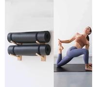 HGOuhK Estante de Madera for Esterilla de Yoga, con Rodillo de Espuma, for Colgar en la Pared, Organizador Multicapa for Equipos de Yoga. Soporte para Esterilla de Yoga(2)