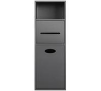 HGOuhK Estante Empotrado de Acero Inoxidable, solución Almacenamiento fácil for la Ducha, sin Necesidad Azulejos, Organizador Que Ahorra Espacio(Grey 20x63x13.5cm)